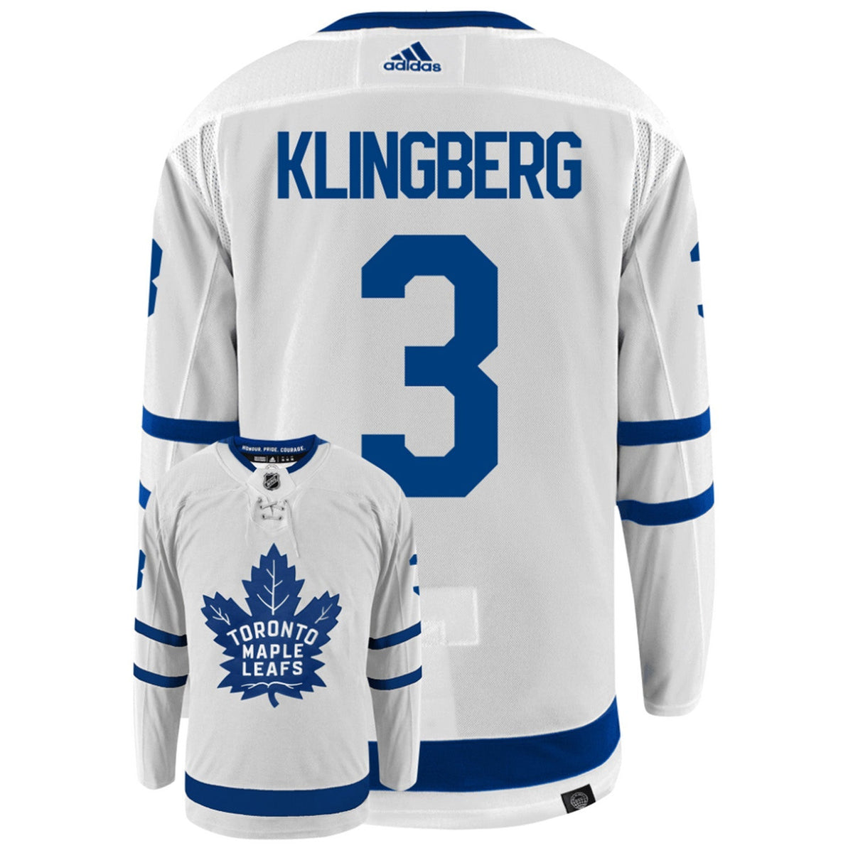 John Klingberg Toronto Maple Leafs 3 Jersey product image 2, provided for visual reference and product detail review