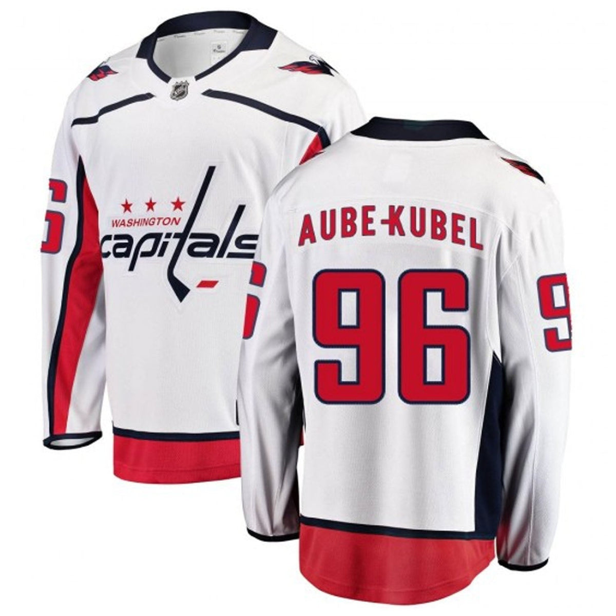 Nicolas Aube-Kubel Washington Capitals 96 Jersey product image 1, provided for visual reference and product detail review