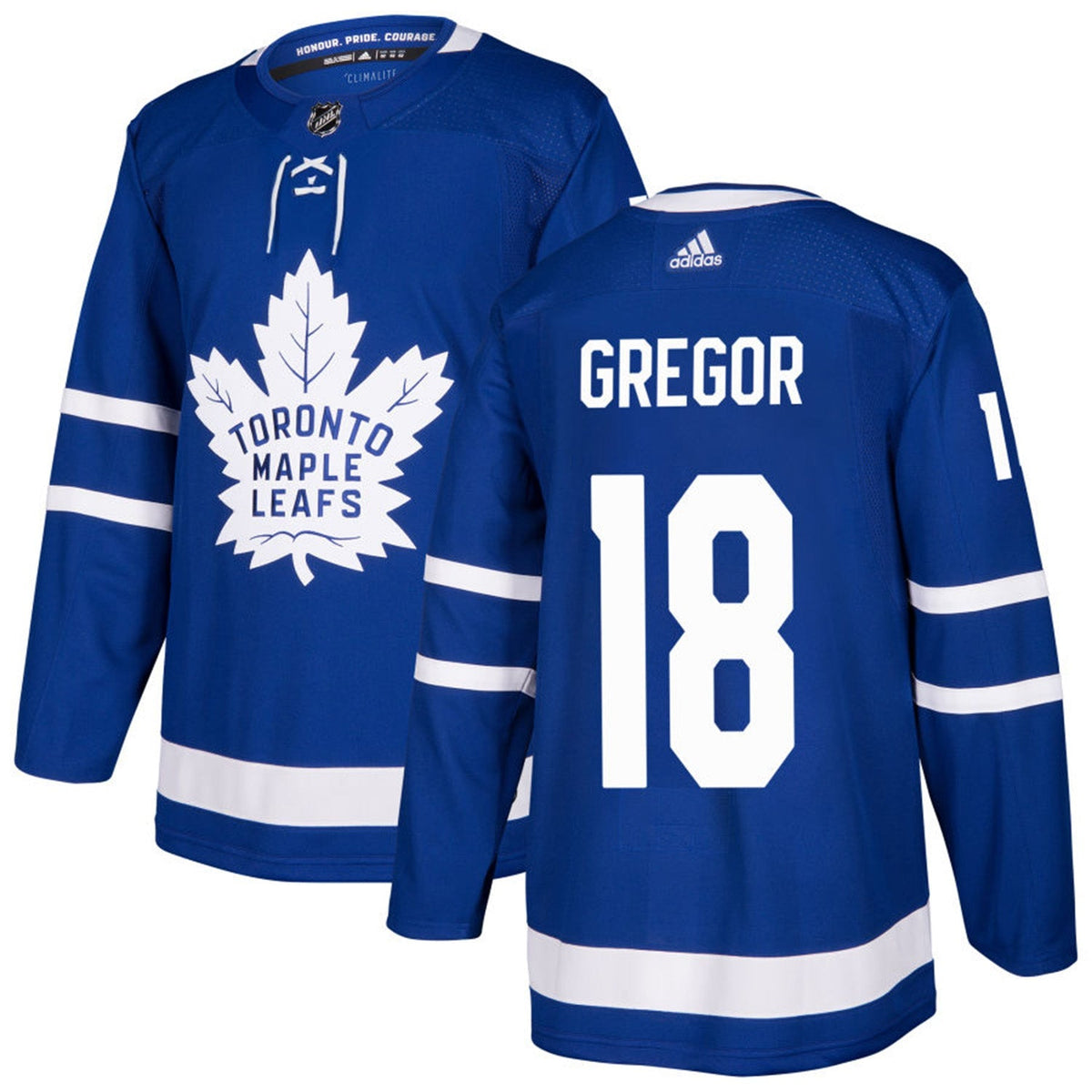 Noah Gregor Toronto Malple Leafs 18 Jersey product image 1, provided for visual reference and product detail review