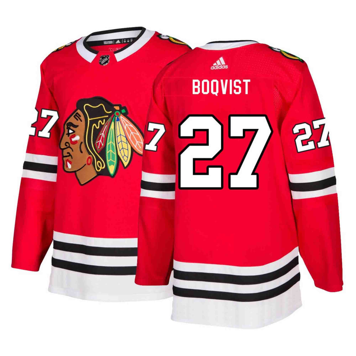Adam Boqvist Chicago Blackhawks 27 Jersey product image 1, provided for visual reference and product detail review