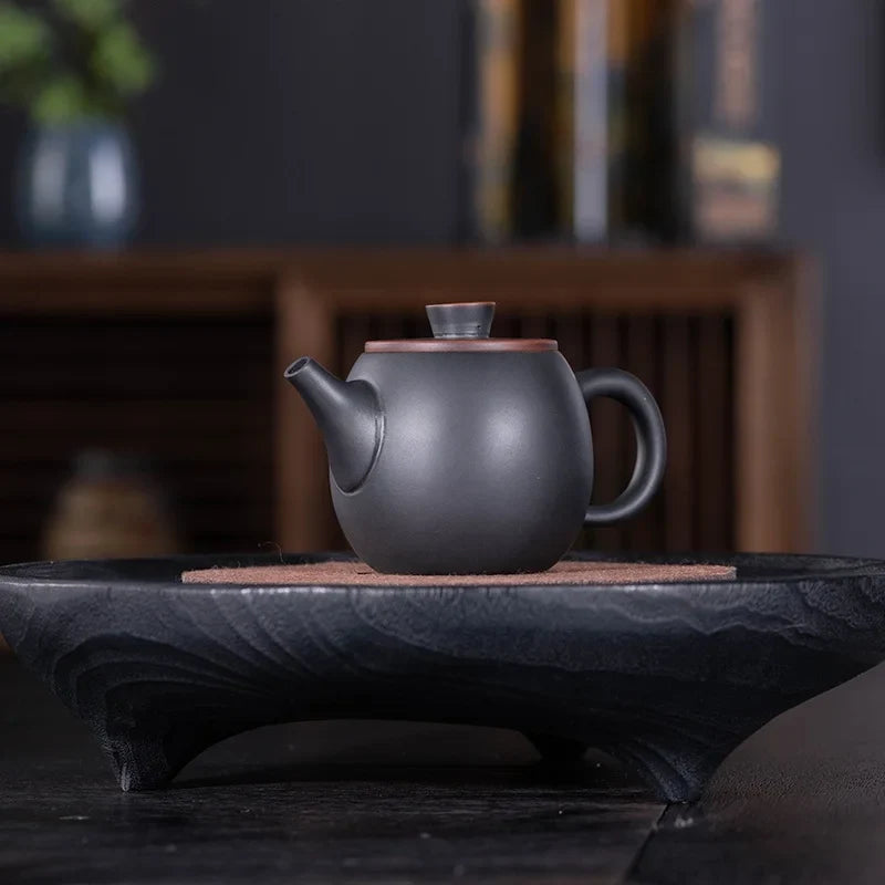 110ML Jianshui Clay Purple Pottery Teapot Hand Painted Antique Relief Teapot Household Teapot Kungfu Tea Set Kettle product