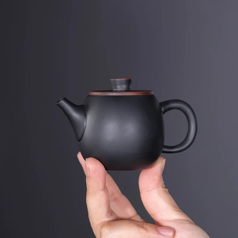 110ML Jianshui Clay Purple Pottery Teapot Hand Painted Antique Relief Teapot Household Teapot Kungfu Tea Set Kettle product