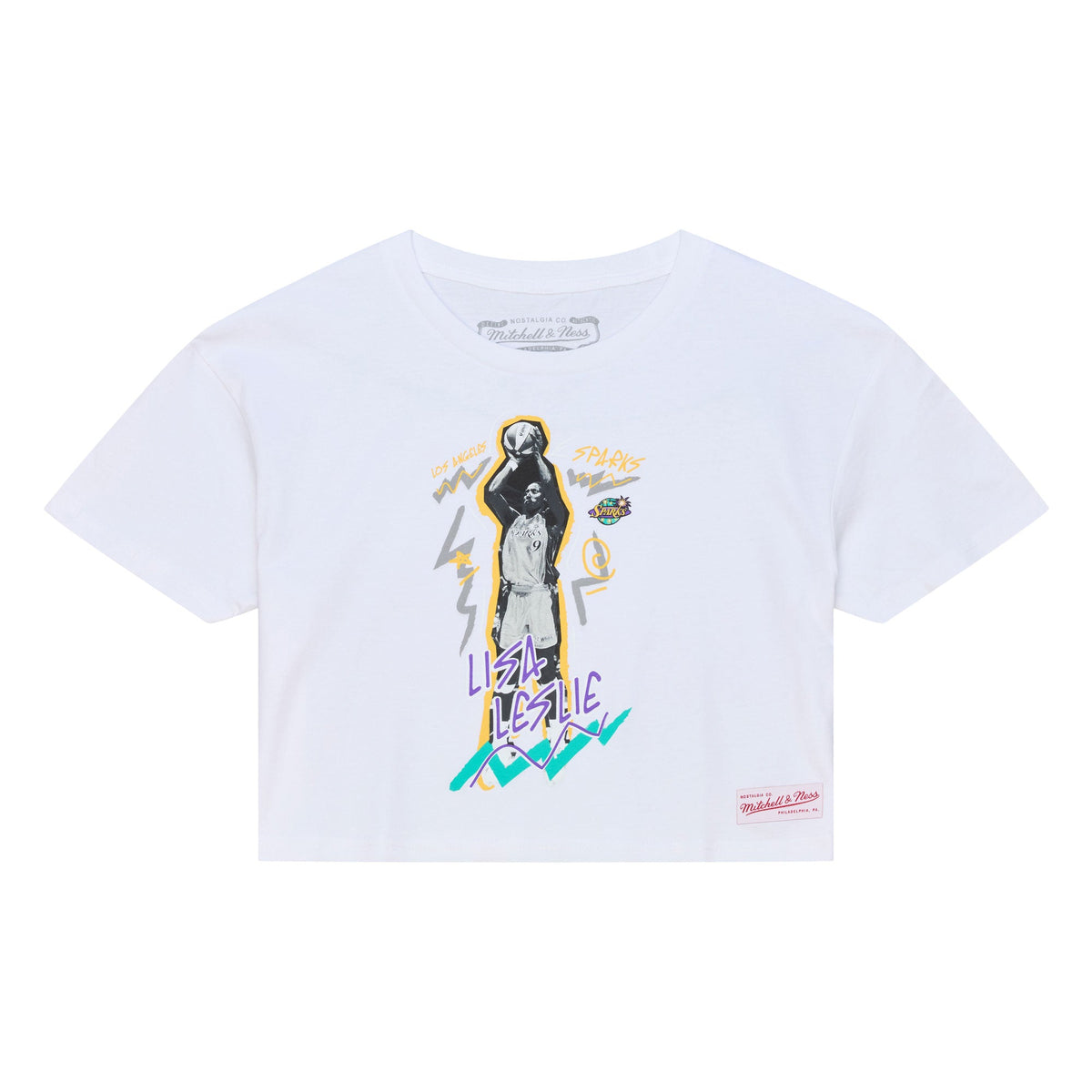 LA Sparks Women Lisa Leslie Chalked Up Crop SS T-Shirt product image 1, provided for visual reference and product detail