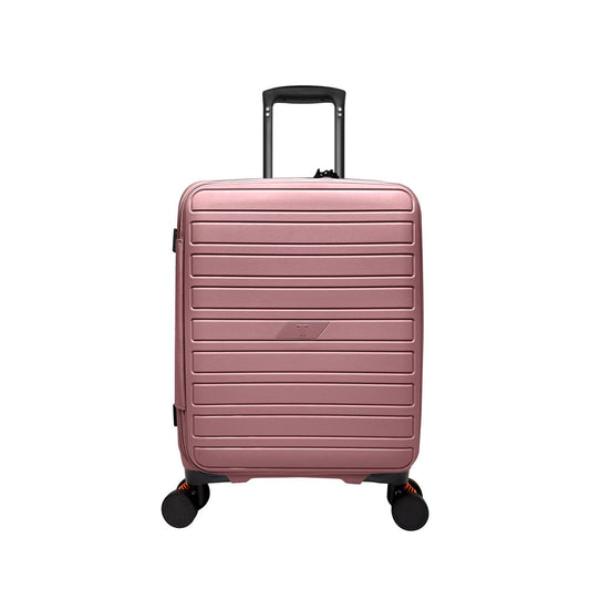 TRAVEL TIME TT-8037 20" Front Opening Hard Case Spinner Luggage - Expandable, Anti-theft Zipper, TSA Lock - Pink