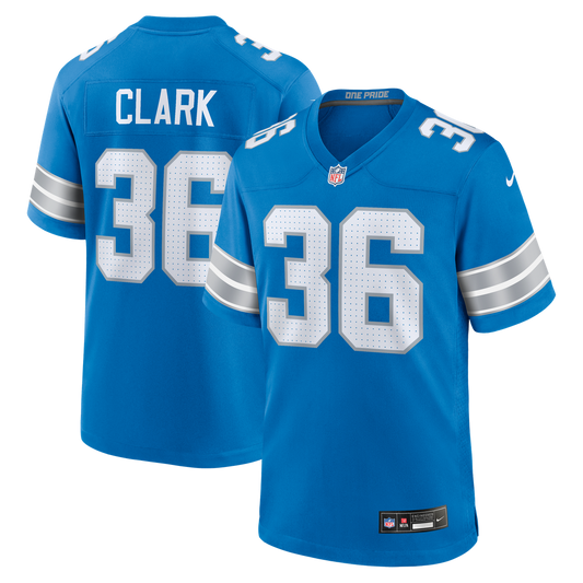Men's Detroit Lions Chuck Clark Nike Blue Team Game Jersey product image 1