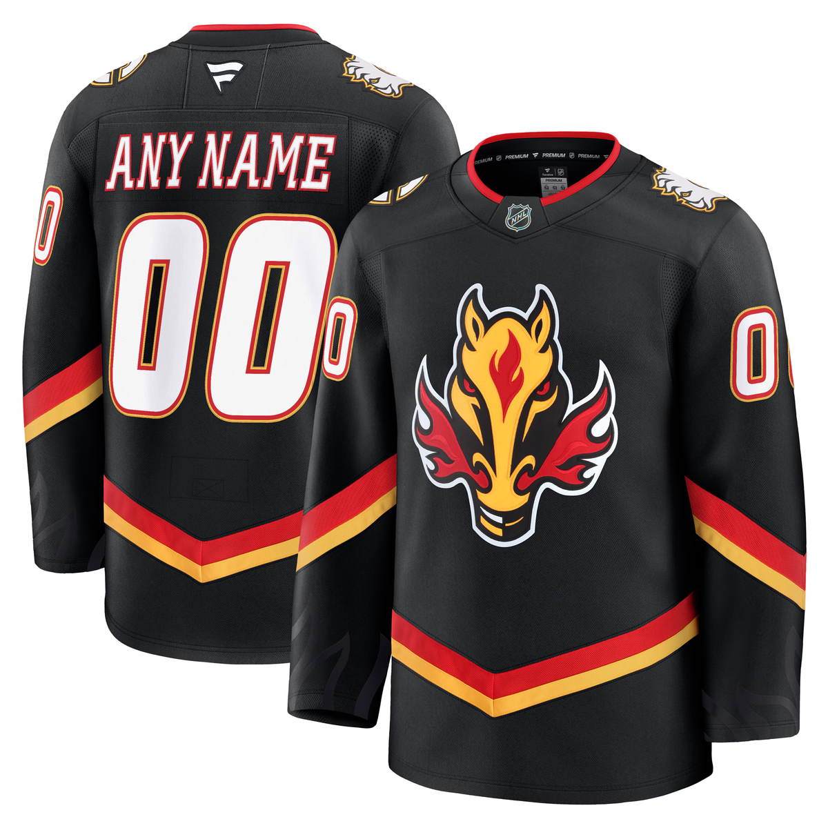 Customizable Calgary Flames 2024 Fanatics Premium Official THIRD ALTERNATE NHL Jersey product image 3, provided for visual