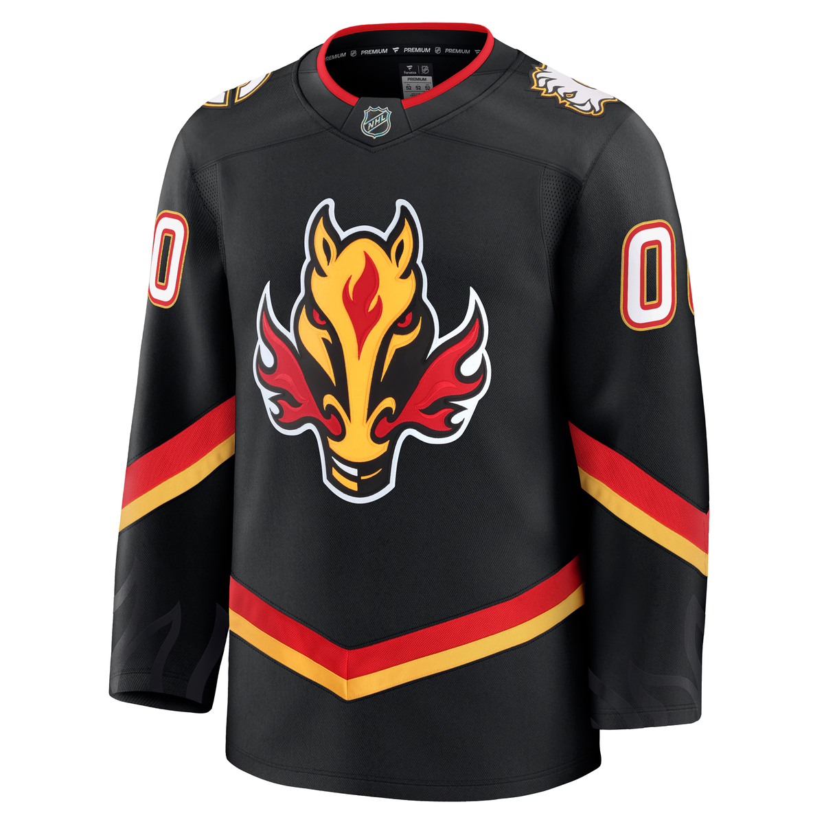 Customizable Calgary Flames 2024 Fanatics Premium Official THIRD ALTERNATE NHL Jersey product image 1, provided for visual
