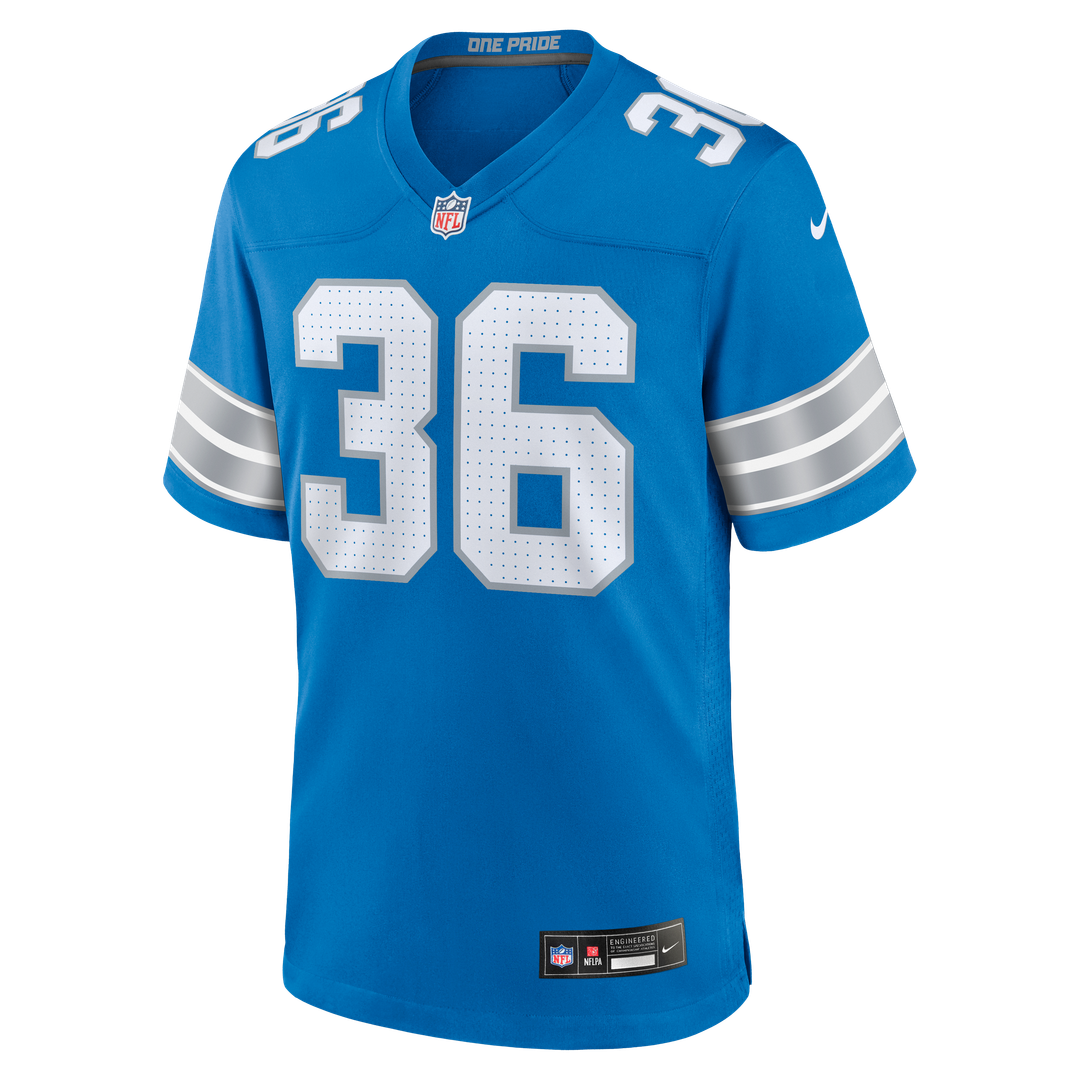 Men's Detroit Lions Chuck Clark Nike Blue Team Game Jersey product image 4
