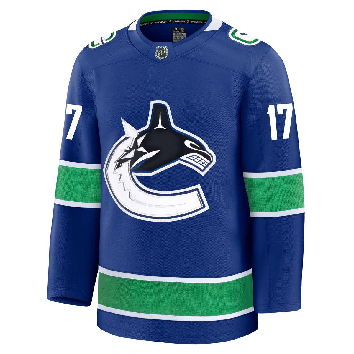 Filip Hronek Vancouver Canucks Fanatics Premium Home Jersey product image 2, provided for visual reference and product