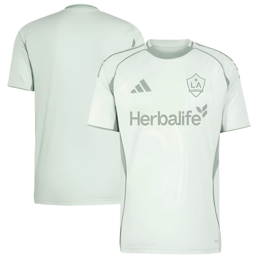 LA Galaxy adidas 25/26 One Planet Pre-Match Jersey - Green product image 1, provided for visual reference and product detail
