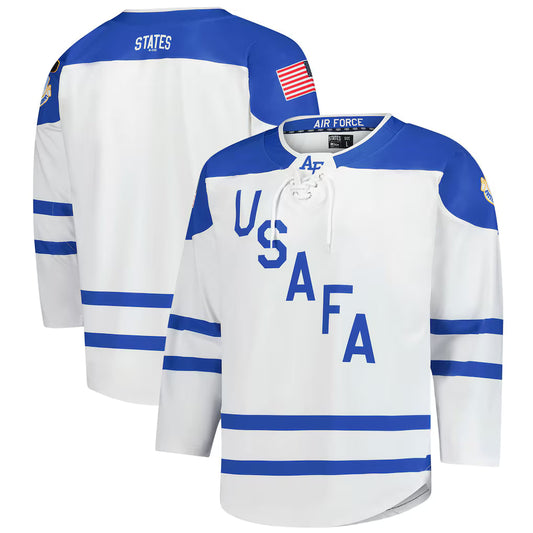 Air Force Falcons Hockey Jersey - White product image 1, provided for visual reference and product detail review