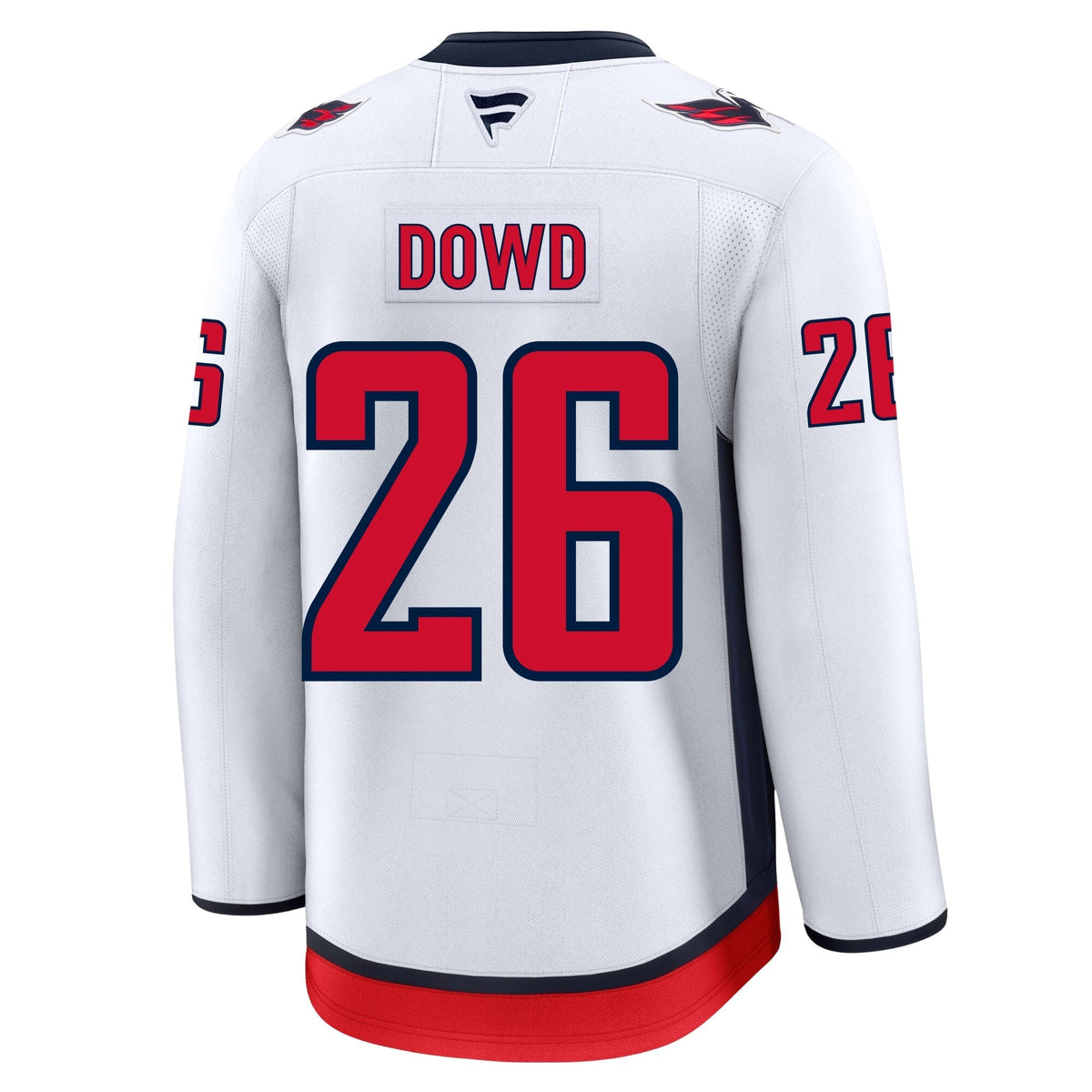 Nic Dowd Washington Capitals Fanatics Premium Away Jersey product image 1, provided for visual reference and product detail