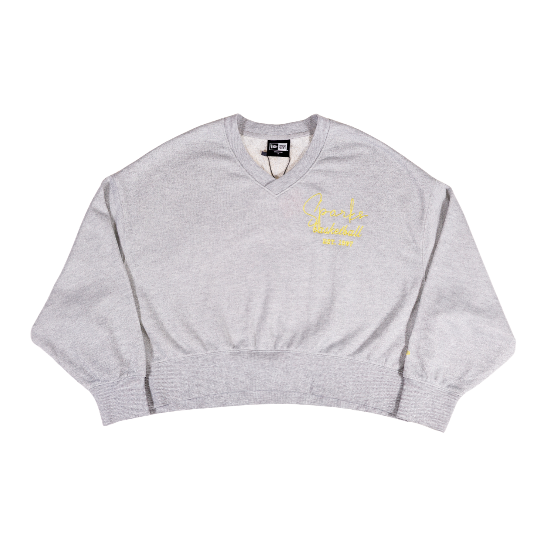 LA Sparks Women New Era Grey Spirit Crewneck product image 1, provided for visual reference and product detail review