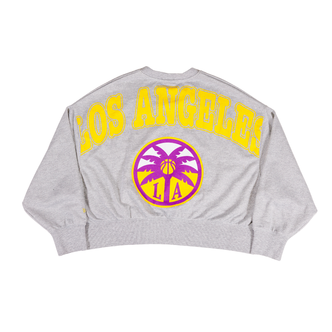 LA Sparks Women New Era Grey Spirit Crewneck product image 2, provided for visual reference and product detail review