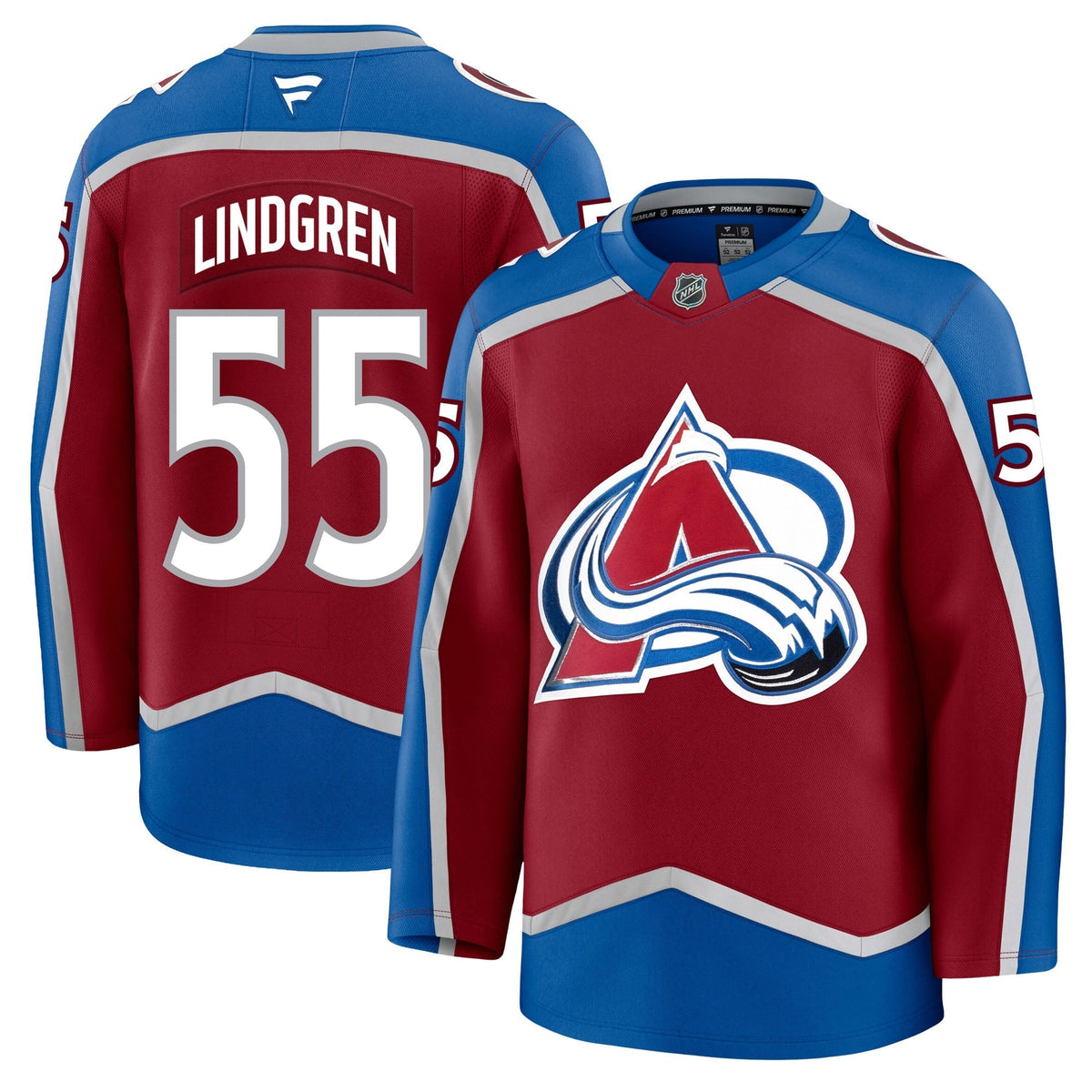 Ryan Lindgren Colorado Avalanche Fanatics Premium Home Jersey product image 3, provided for visual reference and product