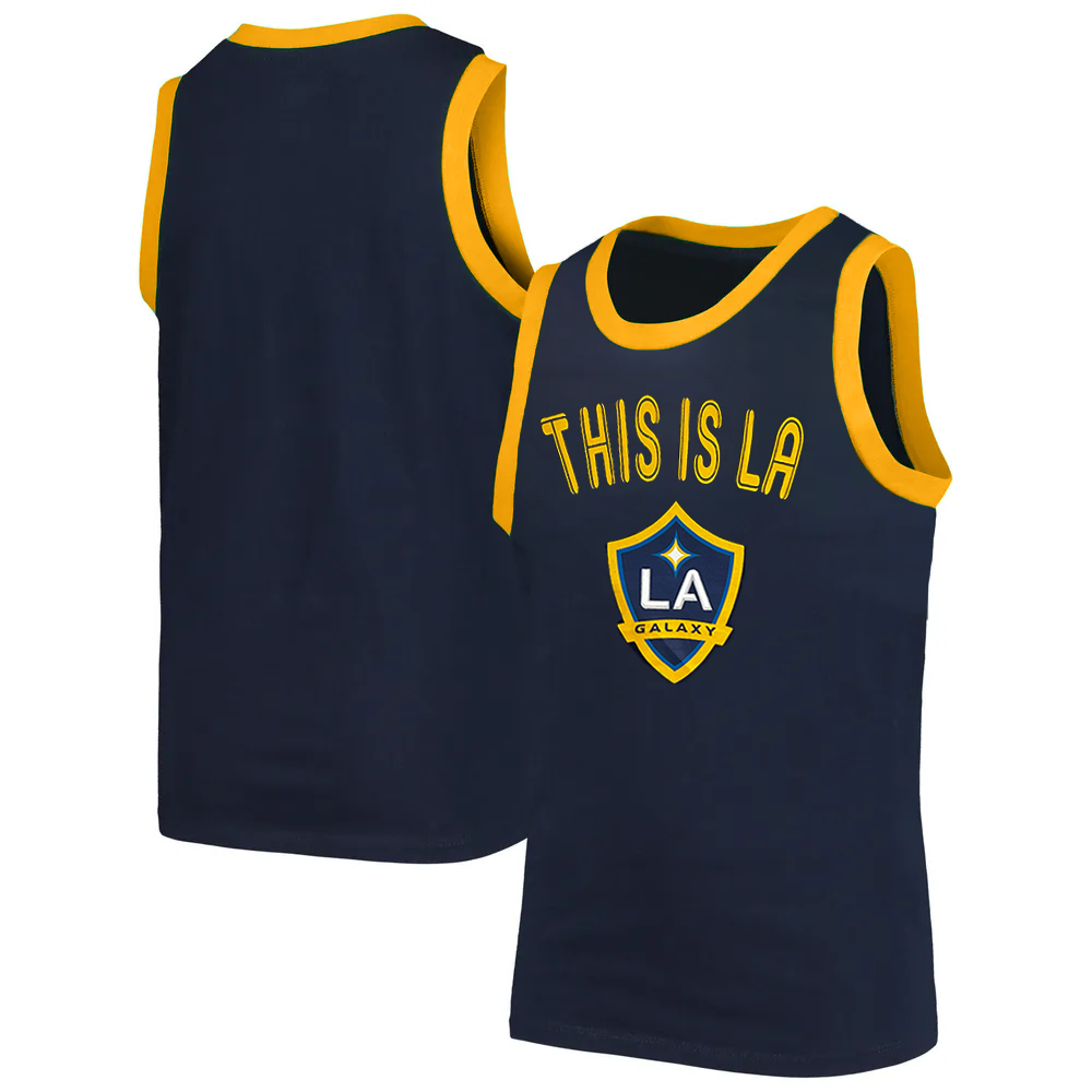 LA Galaxy MLS Striker Navy Tank Top product image 1, provided for visual reference and product detail review